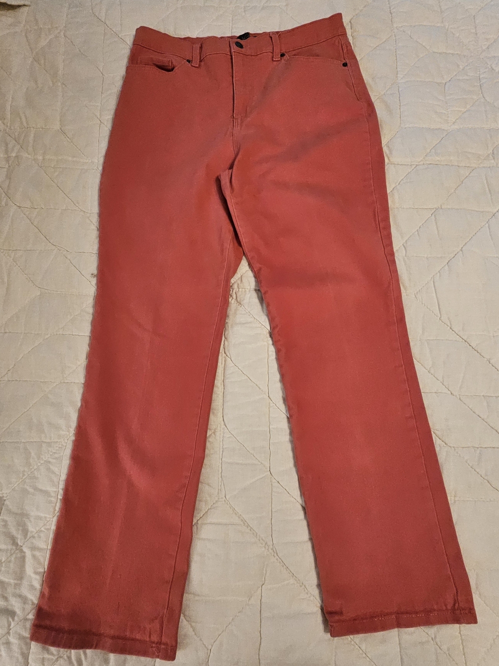 Gloria Vanderbilt 'Amanda' Coral-Orange Colored Jeans- Size 14